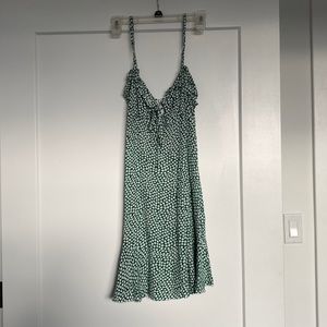NWT green floral mini sun dress
